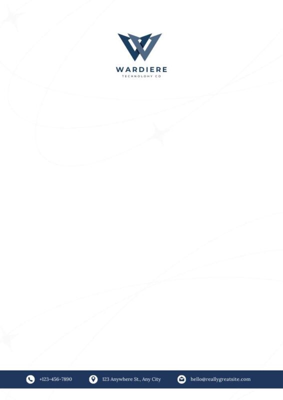 White Navy Modern Technology Company Letterhead
