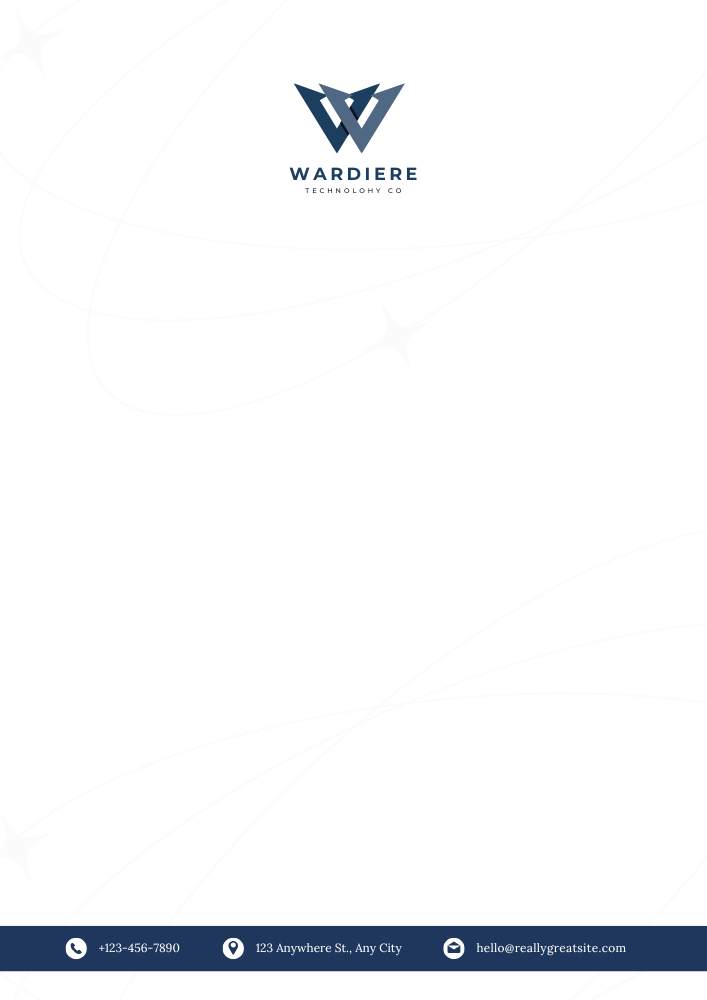White Navy Modern Technology Company Letterhead White Navy Modern Technology Company Letterhead